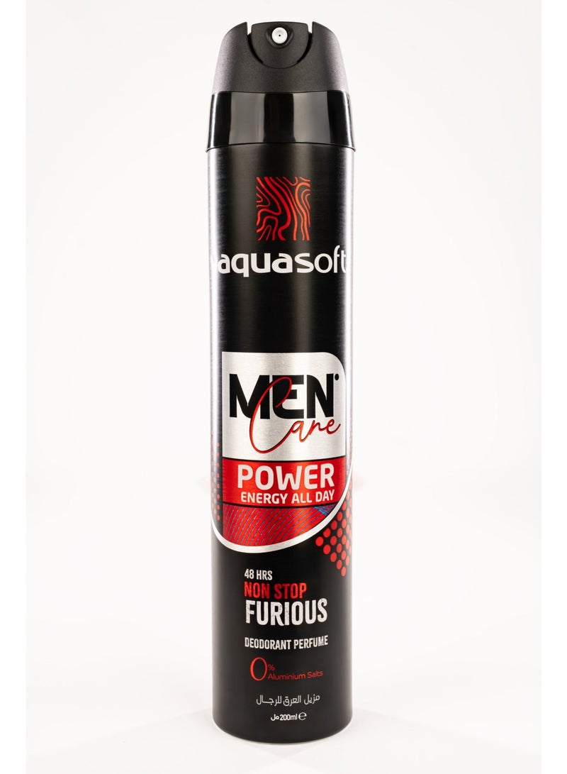 Aquasoft Power Energy Deodorant For Men 200ml - Image 1